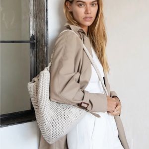 Bembien Ava Backpack cream leather new NWT woven
